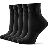 CS CELERSPORT 5 Pairs Mini Crew Ankle Socks Cushioned Running Casual Socks for Women and Men