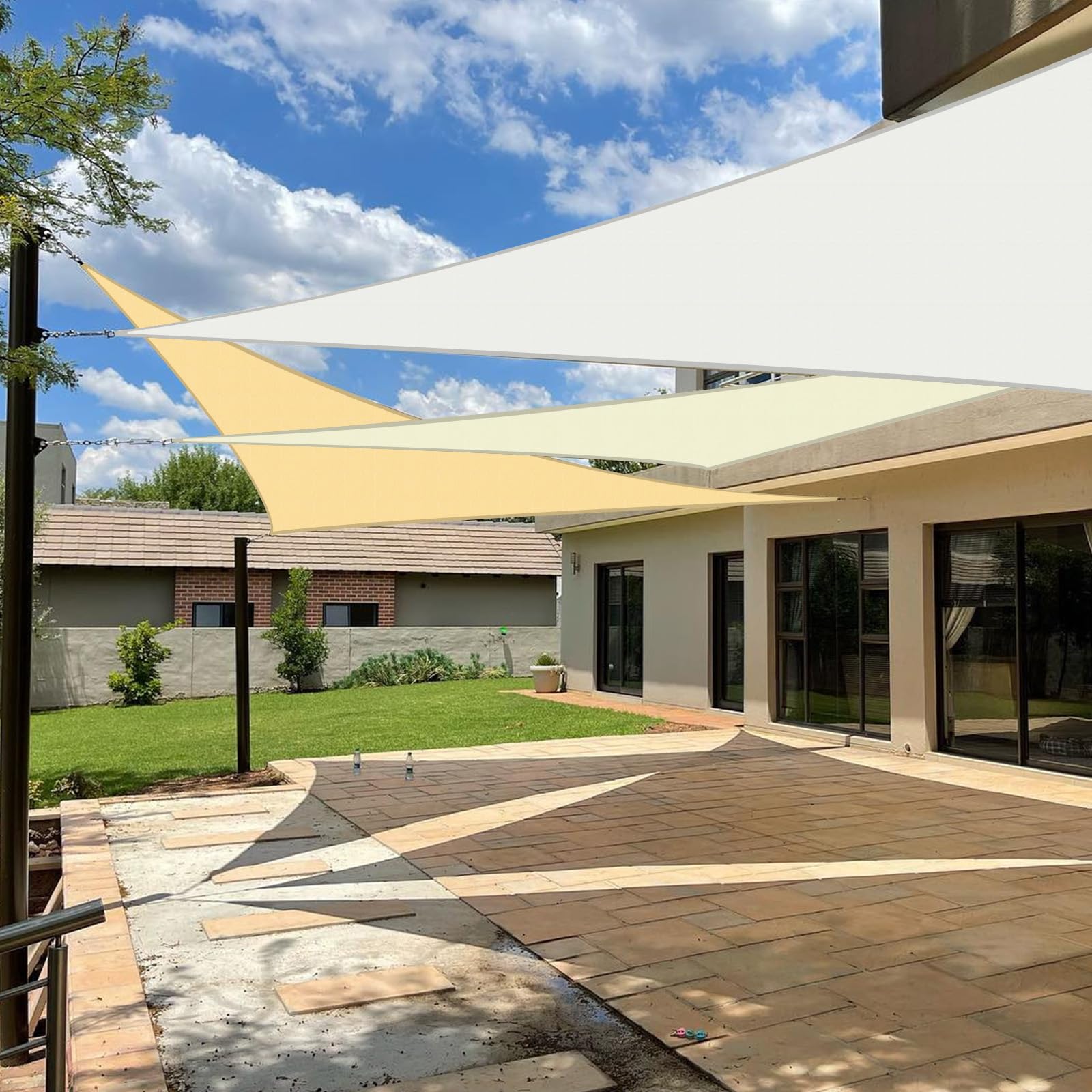 Jneaicn Shade Sail Waterproof Sun Canopy Triangle