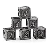 DNDND Ancient Silver D6 Dice Set, 6 Pieces Six