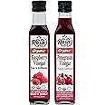 De La Rosa Organic Raspberry & Pomegranate Vinegar, Raw & Unfiltered, Vegan, Gluten Free & Kosher, Great for Organic Salad Dressing and Marinades, 100% Pure Vinegars 8.45 Oz (Pack of 2)
