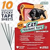 Panther Armor 10(Ten)-Pack Cat Scratch Deterrent Tape – Double Sided Anti Cats Scratching Sticky Tape – 5-Pack XL 16”L 12”W +