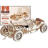 ROKR 3D Wooden Puzzle for Adults Mechanical Car Model-DIY Building Vehicle Kits-Brain Teaser Toys-Gift for Men Women on Birthday/Christmas Day(Grand Prix Car)