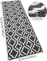 SHACOS Hallway Runner Rug 60 x 180 cm Non Slip Black view 7