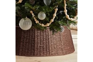 Hommtina Christmas Tree Collar- 26",Christmas Tree Base Christmas Tree Basket Collar for Home, Living Room,for Covering Tree Stand (Brown, 26 in)