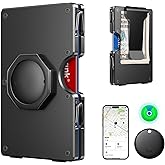 BIIGELL Wallet for Men - Air Tags Metal Wallet Work with Apple Find My(iOS Only), Mens Wallet with Removable Money Clip, RFID Blocking Credit Card Holders, Slim Wallet Tracker(Air Tags included)
