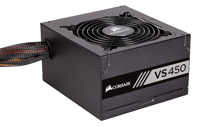 Corsair Active PFC 80 Plus zertifiziertes Netzteil, 450 W, Schwarz Schwarz