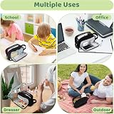 Alyvisun Large Capacity Pencil Case 3 Compartments with Handle Canvas view 6