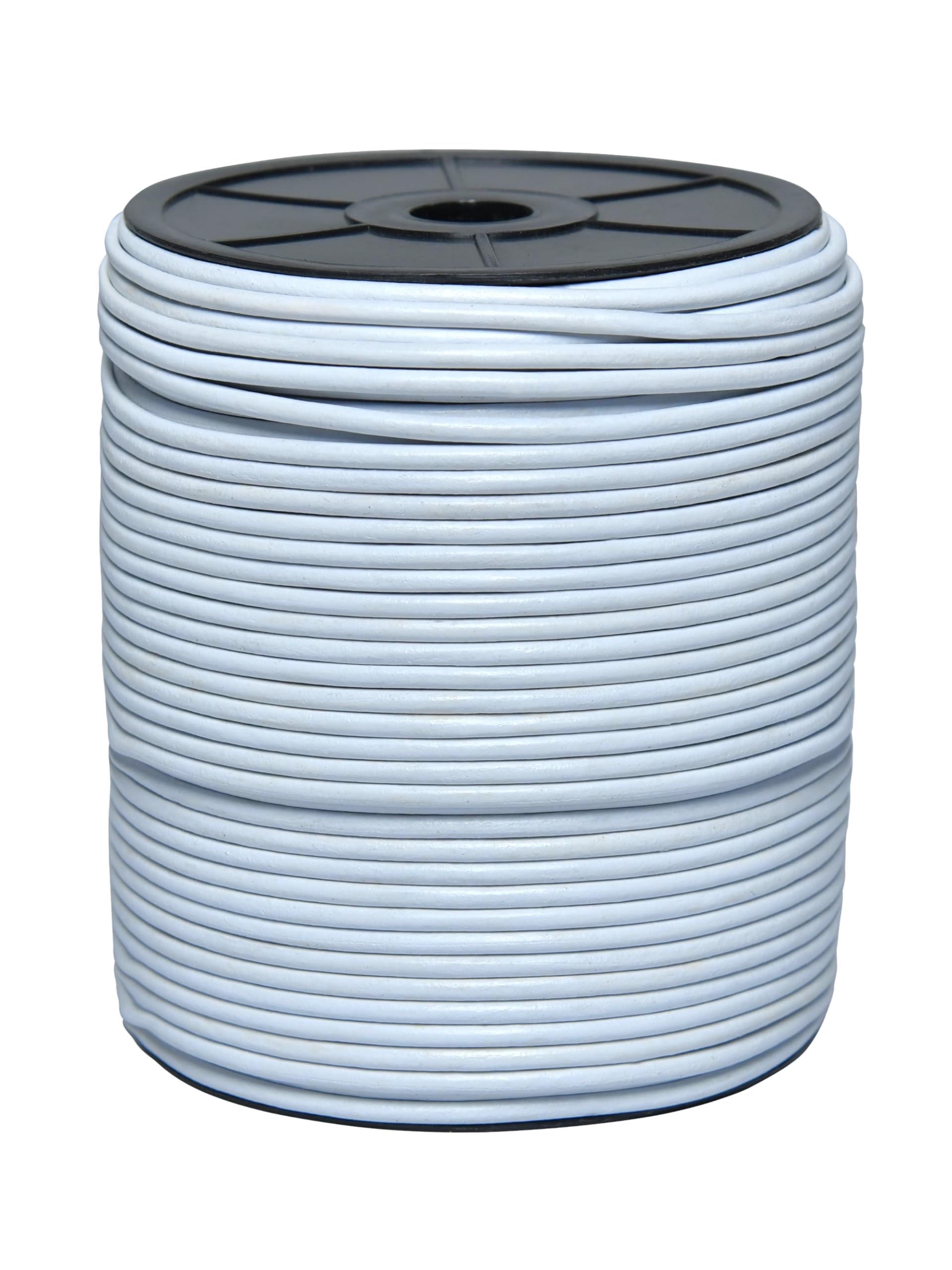 Cords Essentials Round Genuine Leather String Cord, Rope for Jewelry Making, Necklaces, Bracelets, Kumihimo Braiding, Wraps, Crafts and Hobby Projects (White, 3.0 MM) — image 1