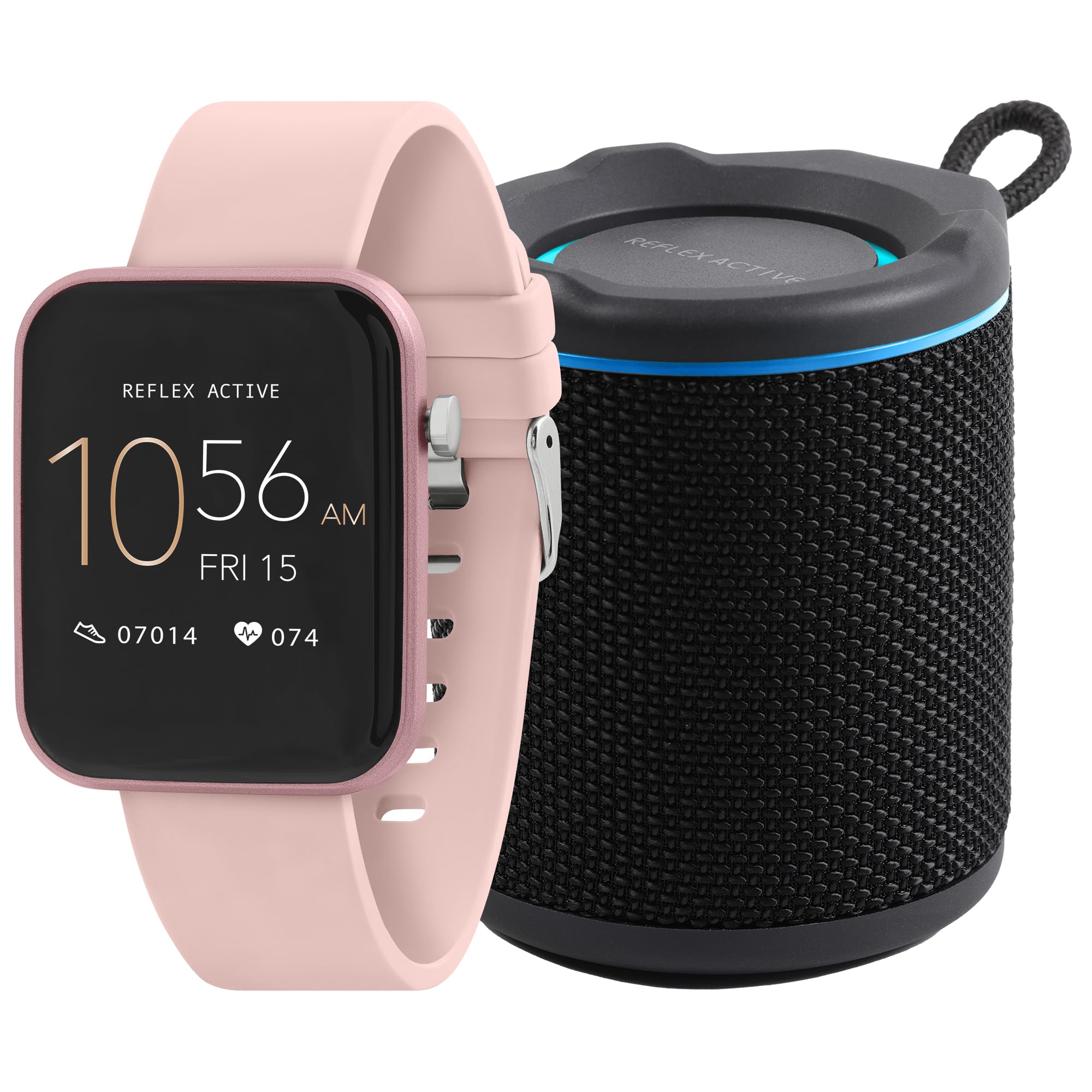 Reflex Active Series 13 Pink Strap Smart Watch Chill Bluetooth Speaker Bundle Gift Set