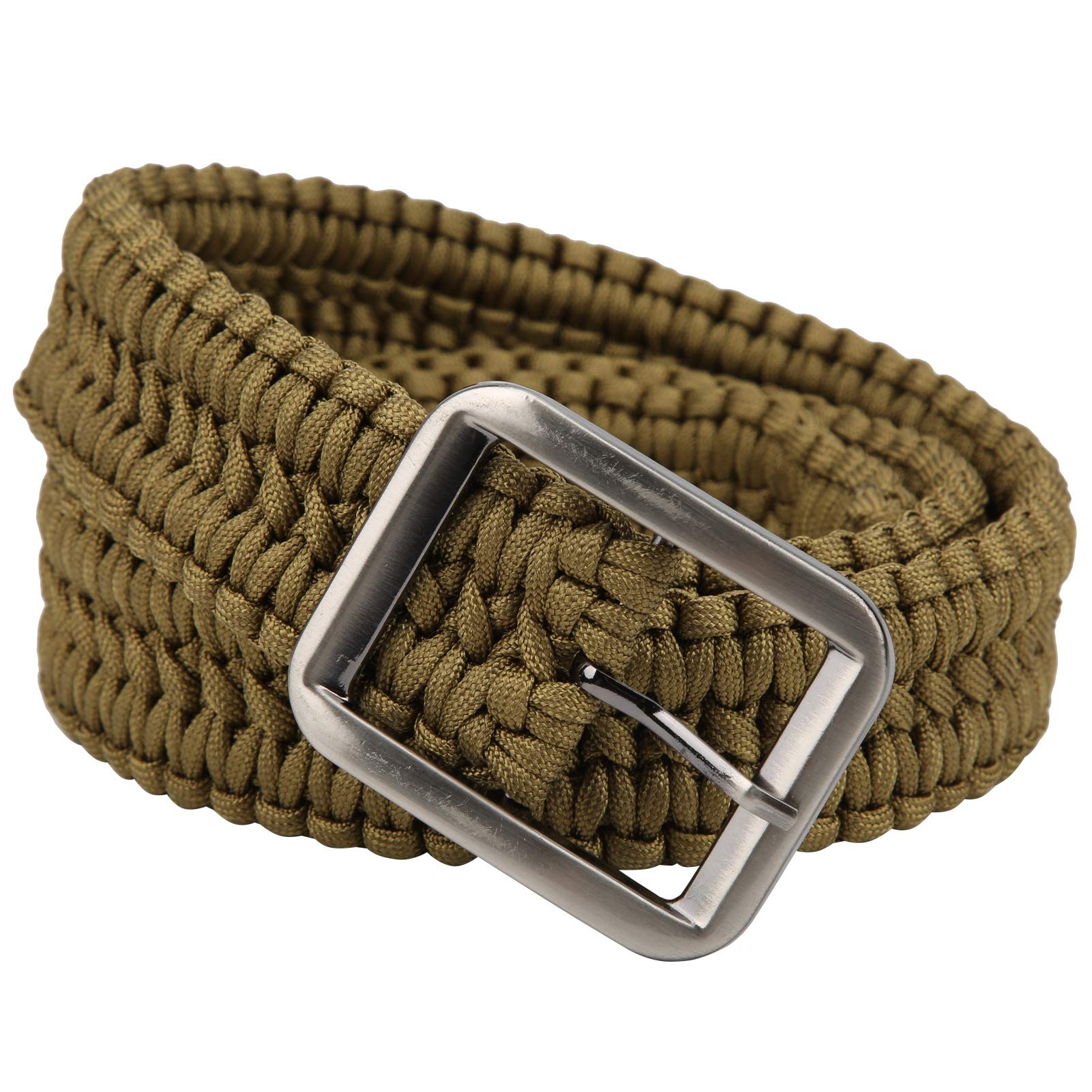 Alomejor Survival Belt Braided Belt Paracord Belts Umbrella Rope Waist Belt Waistband (15 * 13 * 5cm-Olive green)