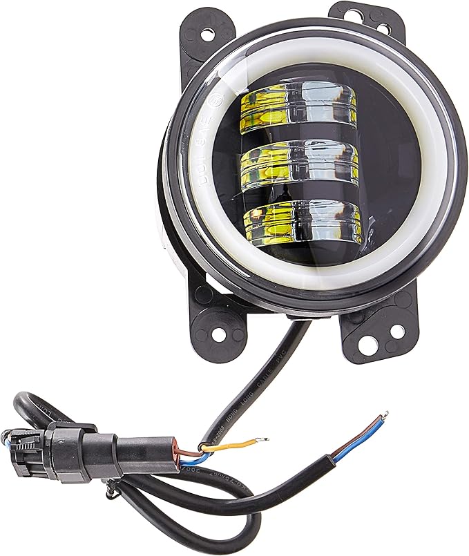 stark industries 30w cree 4 inch led fog light w halo angel eyes lights green halo compatible and fits for jeep wrangler jk 07 17 headlight assemblies headlight assemblies parts wellbeam com