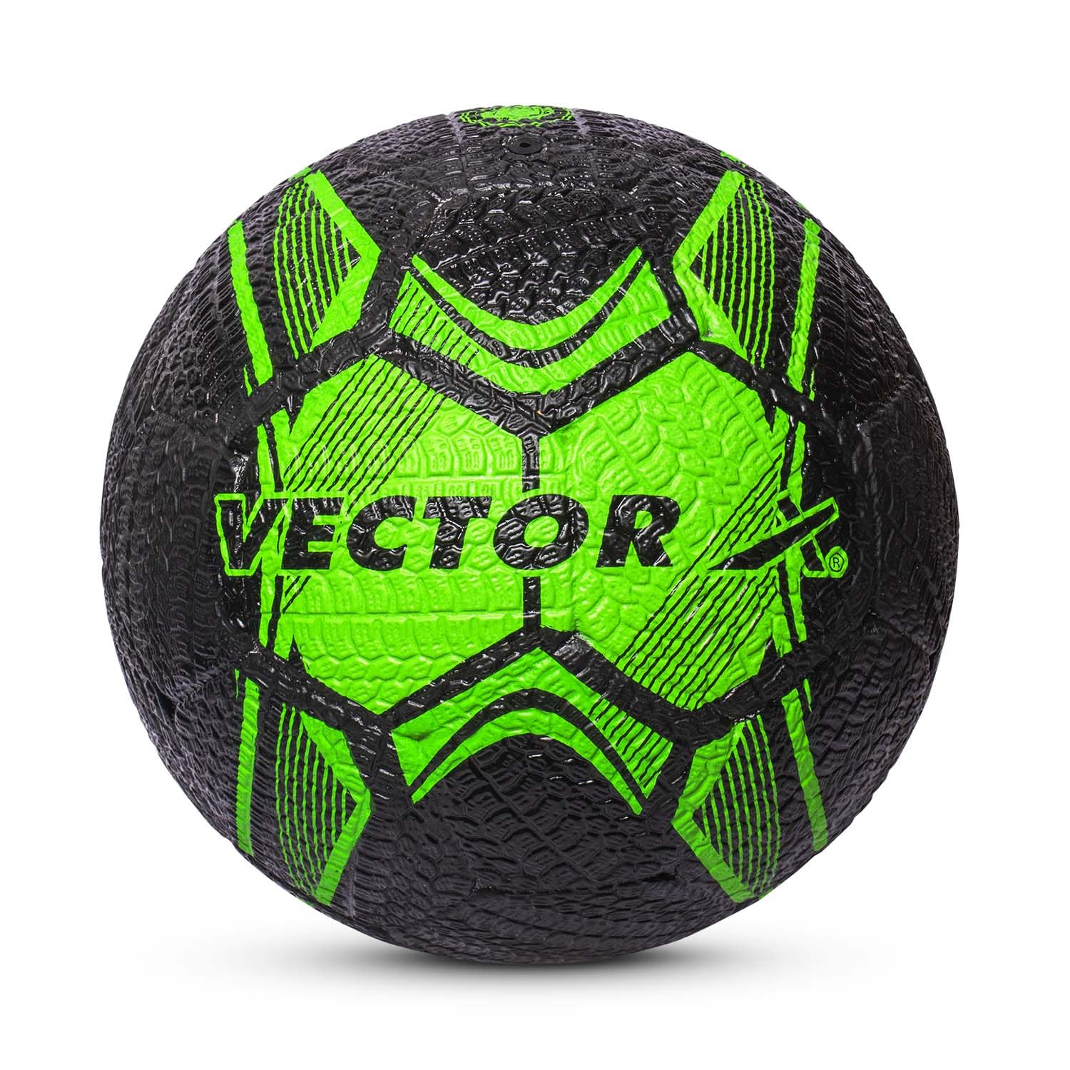 Vector X Street Soccer Rubber Moulded Football, 5, Black-Green — image 1