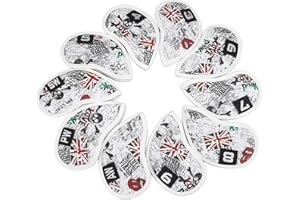 10Pcs Skull USB Golf Iron Club Head Covers PU Leather Golf Club Head Covers Headcovers Red