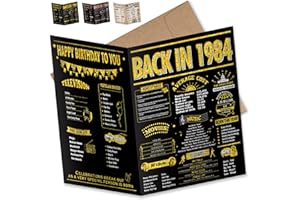 InstaDecor 40th Birthday Card Gifts for Men and Women, Happy and Funny Birthday Cards for Husband, 8x10 inch Print for Party Supplies Centerpieces, Gold Laser