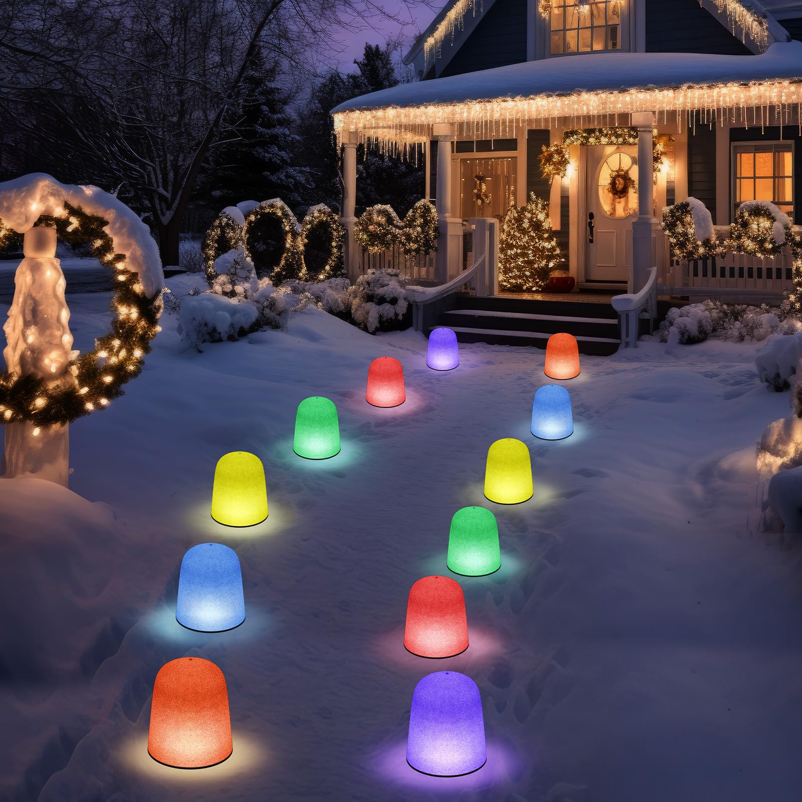 Photo 1 of *UNTESTED*
WILLBOND 12 8" Christmas Gumdrop Pathway Lights - Walkway Colorful Sugar Coated with LED C9 Bulbs Outdoor Decoration for Winter Holiday Lawn, Yard & Garden (12 in 1,Rainbow)