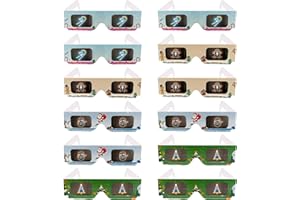 YB-OSANA 12 Pairs Christmas 3D Diffraction Glasses Holiday Images Christmas Glasses