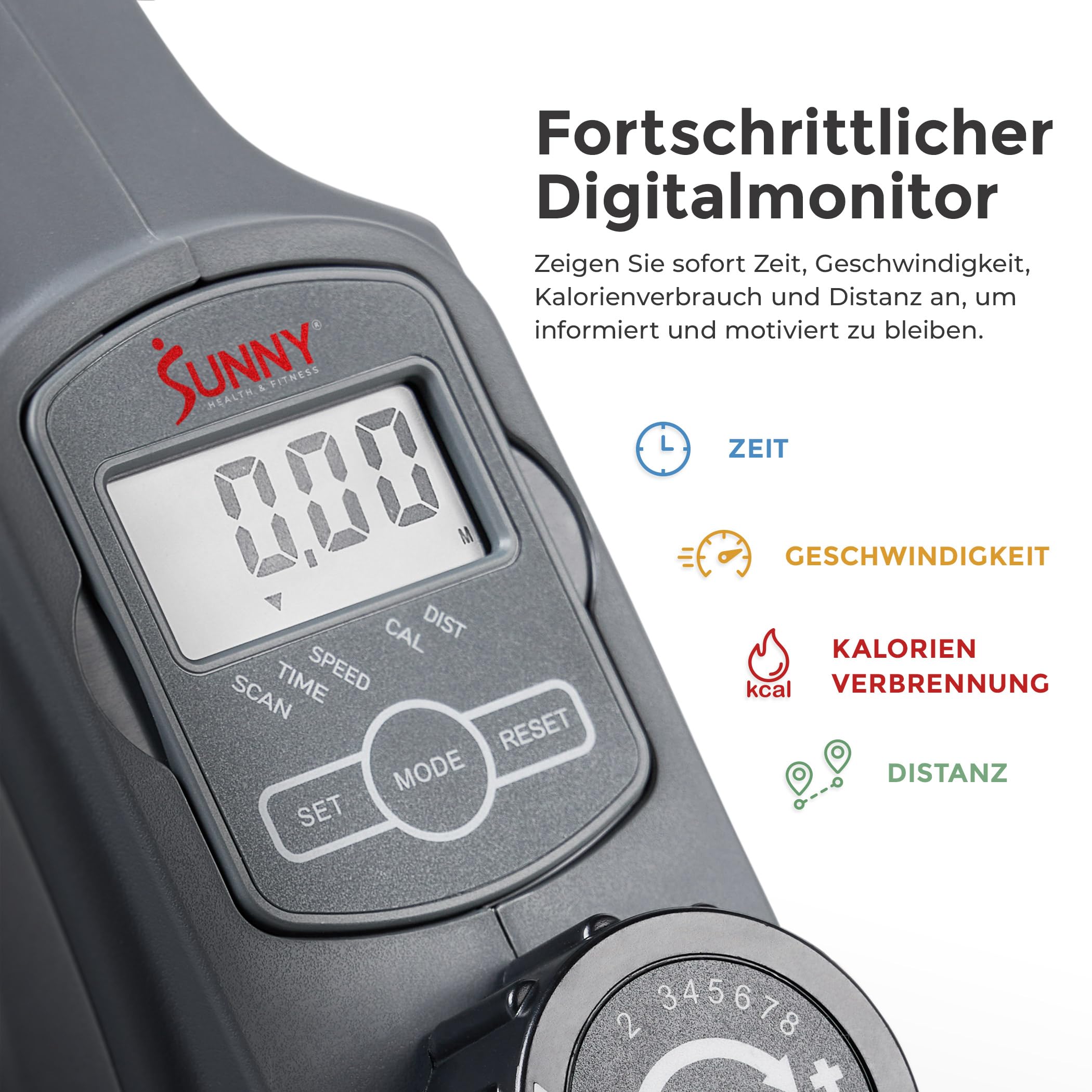 Sunny Health & Fitness Smart Portable Magnetischer Ellipsentrainer unter dem Schreibtisch – SF-E323017 5