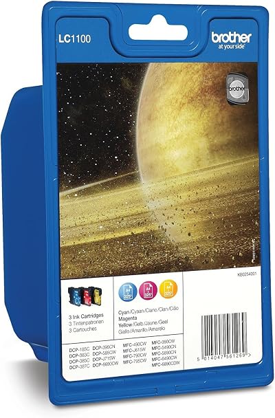 Brother LC-1100C M Y Inkjet Cartridge Multi-Pack Cyan Magenta Yellow Standard