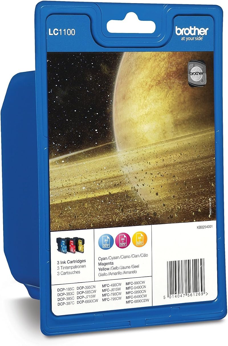 Brother LC-1100C M Y Inkjet Cartridge Multi-Pack Cyan Magenta Yellow Standard