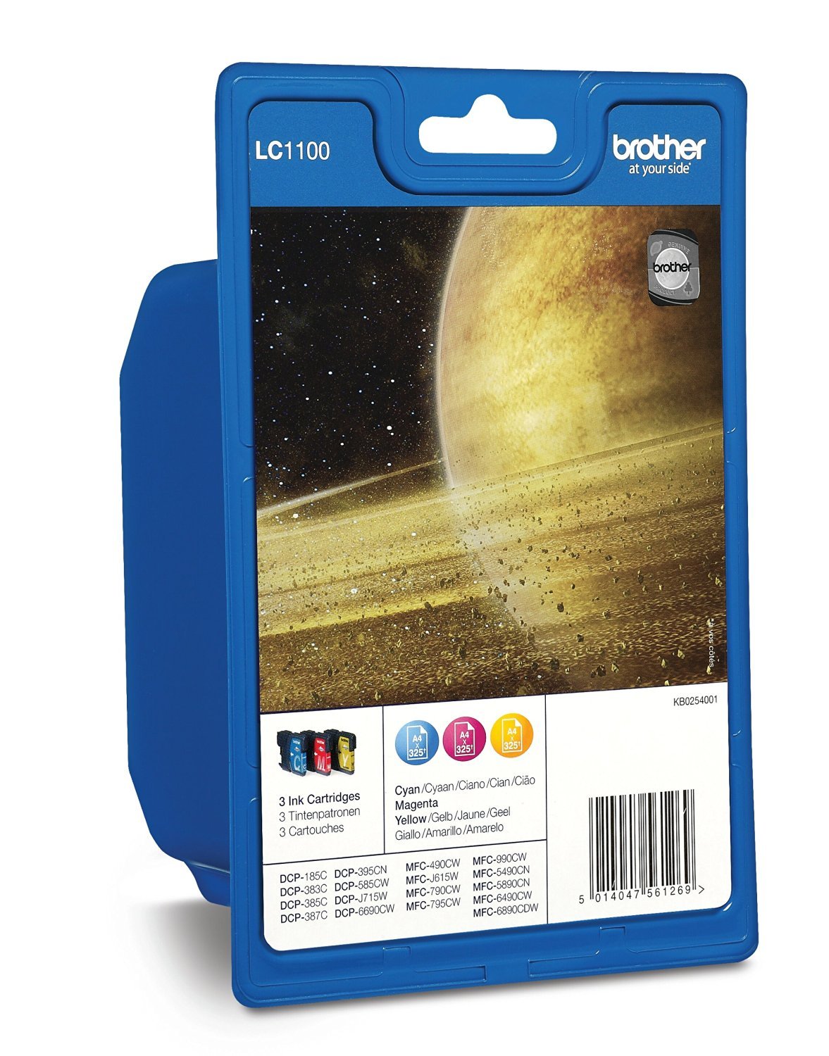 Brother LC-1100C/LC-1100M/LC-1100Y Inkjet Cartridges, Cyan/Magenta/Yellow, Multi-Pack, Standard Yield, Includes 3 x Inkjet Cartridges, Brother Genuine Supplies
