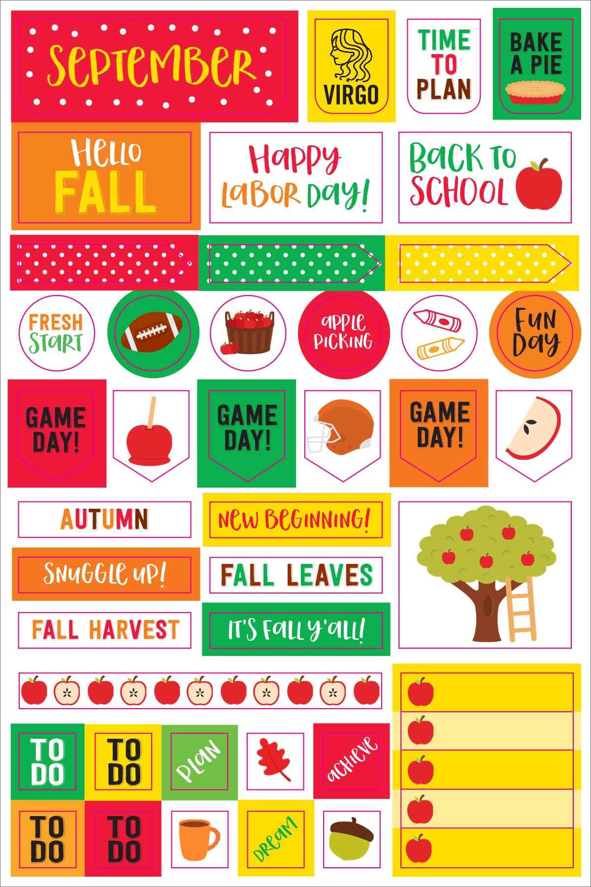 Essentials Month By Month Planner Stickers (set of 475 stickers)