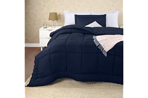 Utopia Bedding Twin Comforter Set Kids with 1 Pillow Sham, Bedding Comforter Sets, Down Alternative Navy Comforter, Soft and Comfortable, Machine Washable
