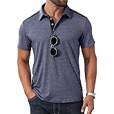Angbater Men's Button Polo Shirts Short Sleeve Casual Summer T-Shirt Slim Fit Contrast Color Golf Shirt