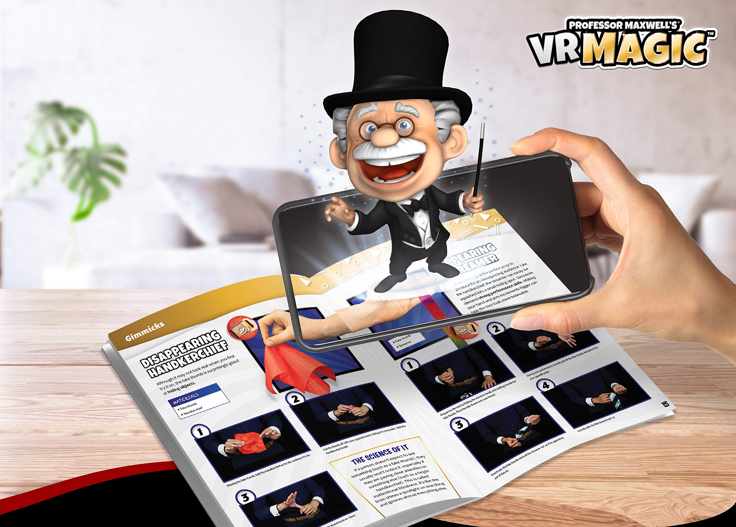 Professor Maxwell's VR Magic - Virtual Reality Kids Magic Book and Interactive STEM Learning Activity Set - for Ages 8 and Up