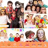 ENJSD Face Paint Kit 14 Pcs Kids Adults 10 Water Based Colors 2 Brushes Sponges view 3