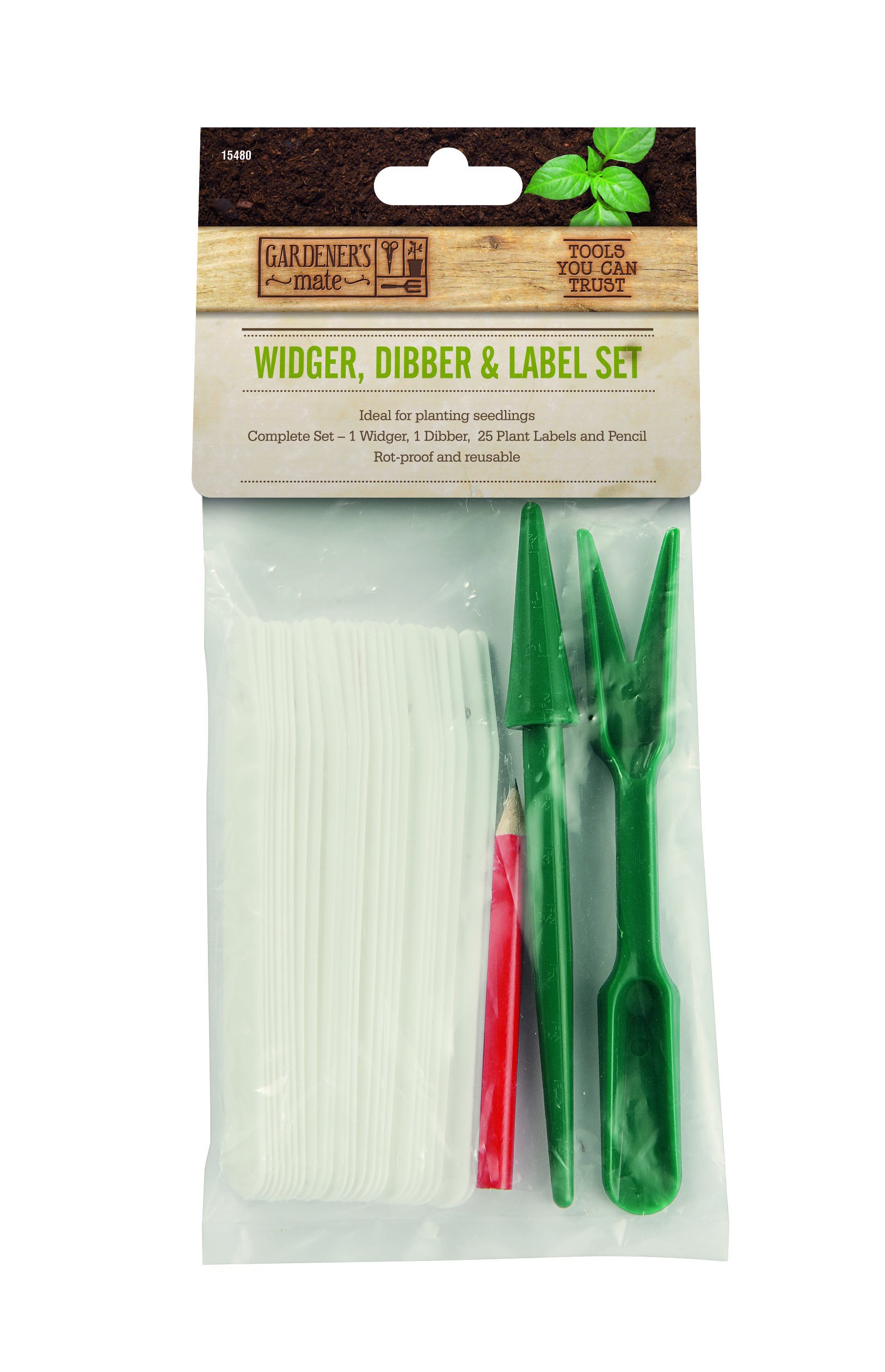 Gardman 15480 Widger Dibber and Label Set, Multi-Colour, 2 x 11 x 23.5 cm