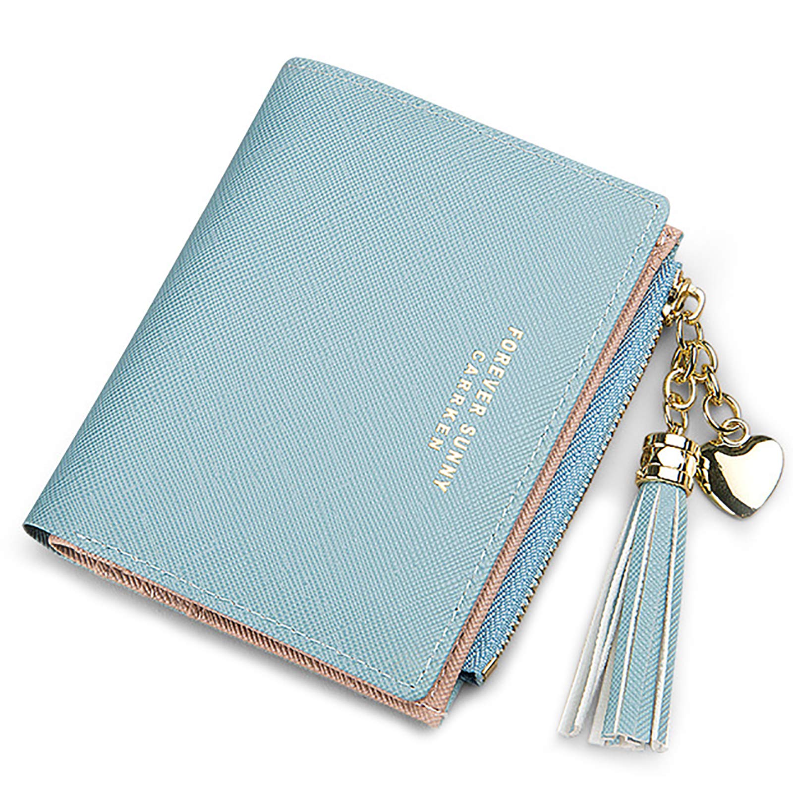 ZhengYue Purse for Women,Ladies Purse Small Leather Wallet with RFID Blocking,Vegan Leather Women Purse with Zipper Coin Purse and Multiple Card Slots for Cash,Cion,Card,Bill Blue