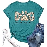 Dog Mama Shirts Women for Mom T Shirt Dog Lover Tees Mom Life Casual Short Sleeve Tops
