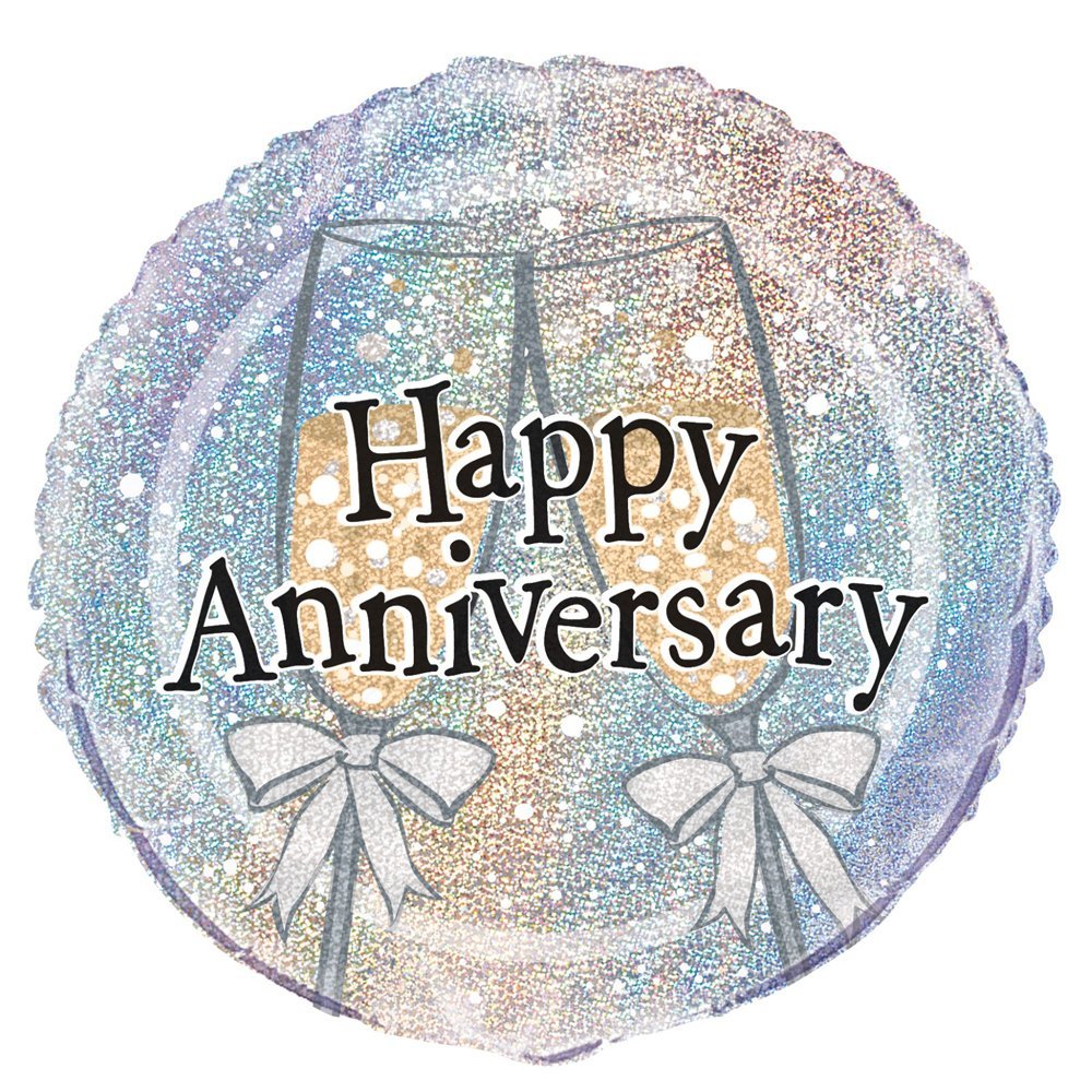 Unique Party 55525 - 18" Foil Prism Happy Anniversary Balloon