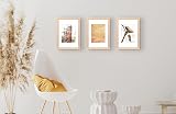 Scholar Tree Natural Wooden A4 Frame Set of 3 with Mount, Freestanding view 3