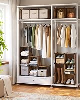 SONGMICS Modular Shoe Cabinet 16 Cubes Wardrobe 31x123x123 cm Vintage Brown view 2