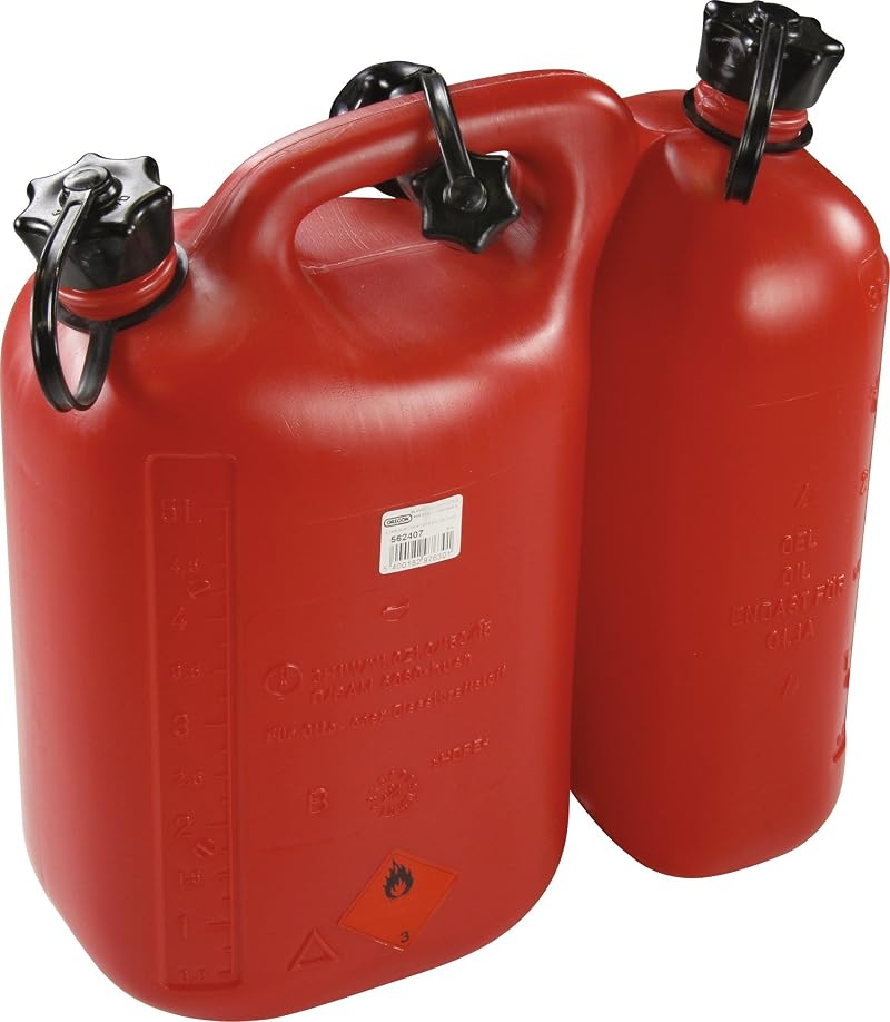 Oregon 562407 Red Combi-Can 5 L Fuel 3 L Oil with Dual Measuring Scales