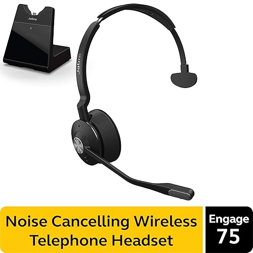 Jabra Engage 75 Wireless Headset, Mono – Telephone Headset with