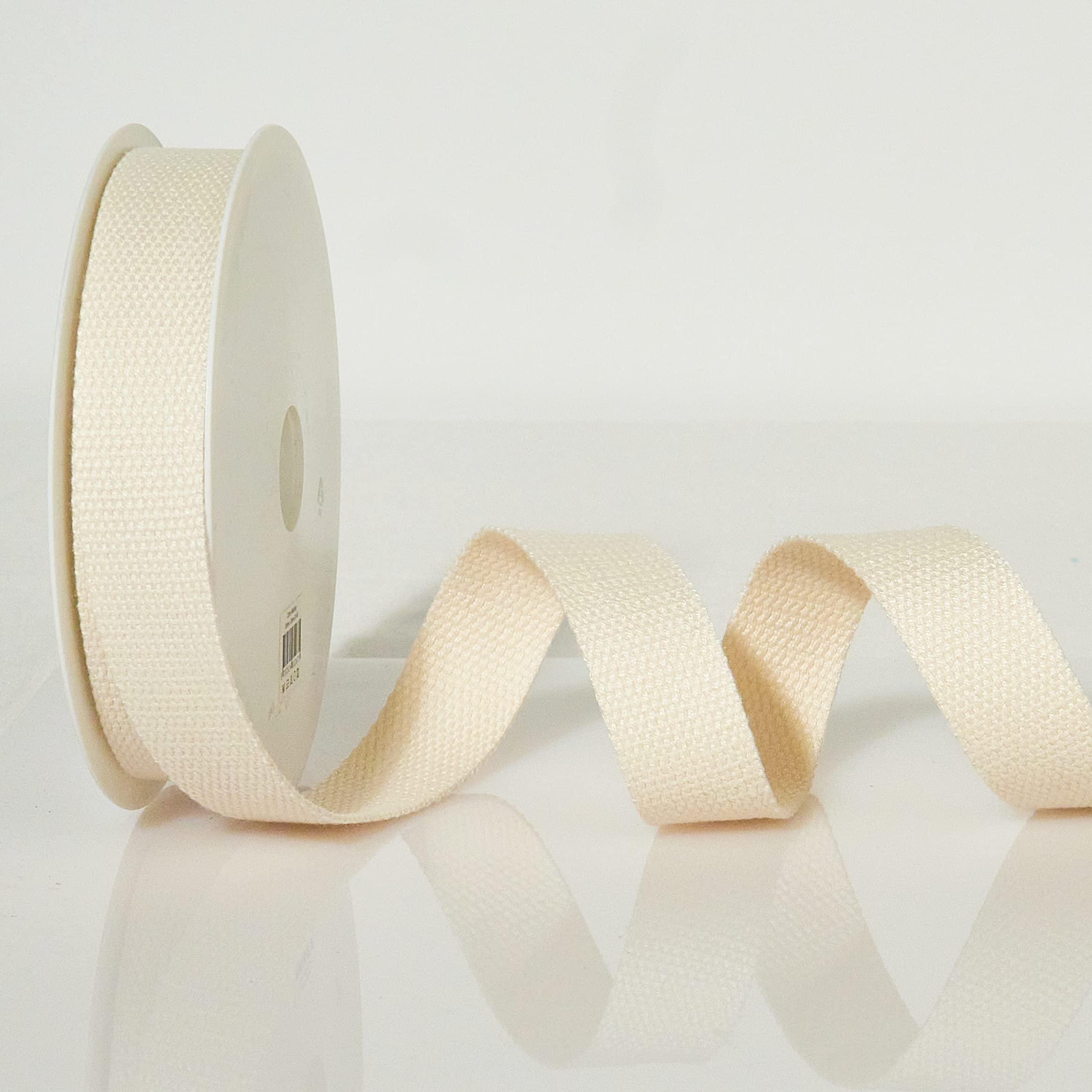 Trimz Cotton Webbing – Ivory – 25mm x 5m — image 1