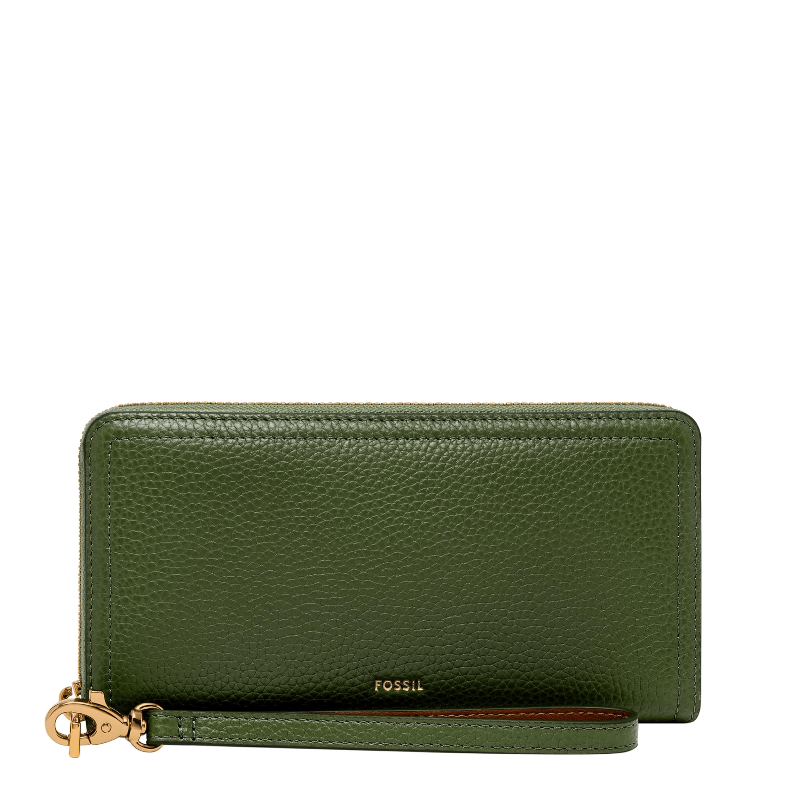 Fossil Women's Logan RFID Zip Around Clutch Wallet, Mystic Green Image
