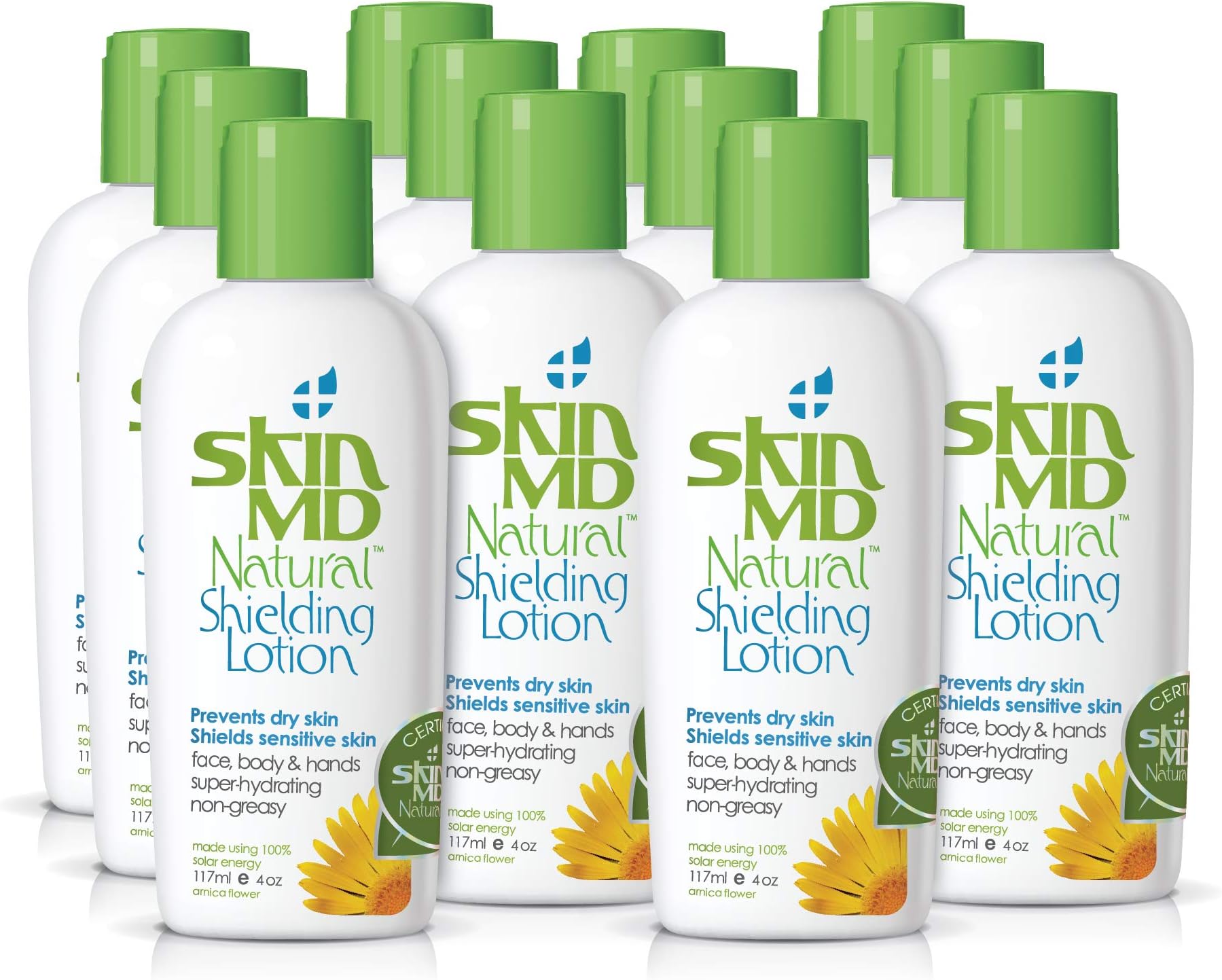 Skin MD Natural Shielding Lotion for Face, Body & Hands 4oz-12 Pack - Helps with Eczema & Psoriasis! The natural dry skin remedy to the things that dry your skin.…