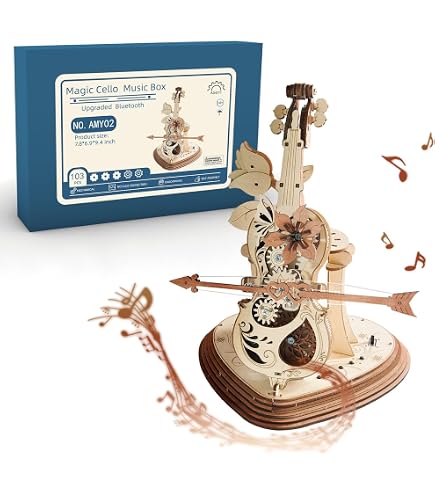 Rompecabezas 3D De Madera – Caja De Música Con Forma De Violonchelo, Kit Mecánico Para Adultos Y Aficionados Al DIY