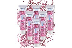 SUMEITANG 6PCS Pink Face Body Glitter Gel，Mermaid Holographic Sequins Chunky Glitter Paint for Party Singer Concerts Music Festival Rave Accessories for Girls Women Face Body Hair Sparkling Makeup