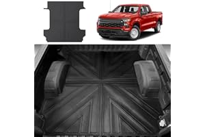 UTIIY Truck Bed Mat for 2019-2024 Chevrolet Silverado/GMC Sierra 1500 5.8ft Bed Mat TPE All Weather Truck Bed Floor Liner for 2023 2024 Chevy Silverado/GMC Sierra 1500 Crew Cab Accessories