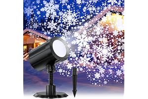 GUSODOR Christmas Projector Lights Outdoor, Dynamic Snowflake Projector LED Snowfall Lights Waterproof for Indoor Outdoor Christmas Decoration, Holiday, Wedding, Yard Decor-White