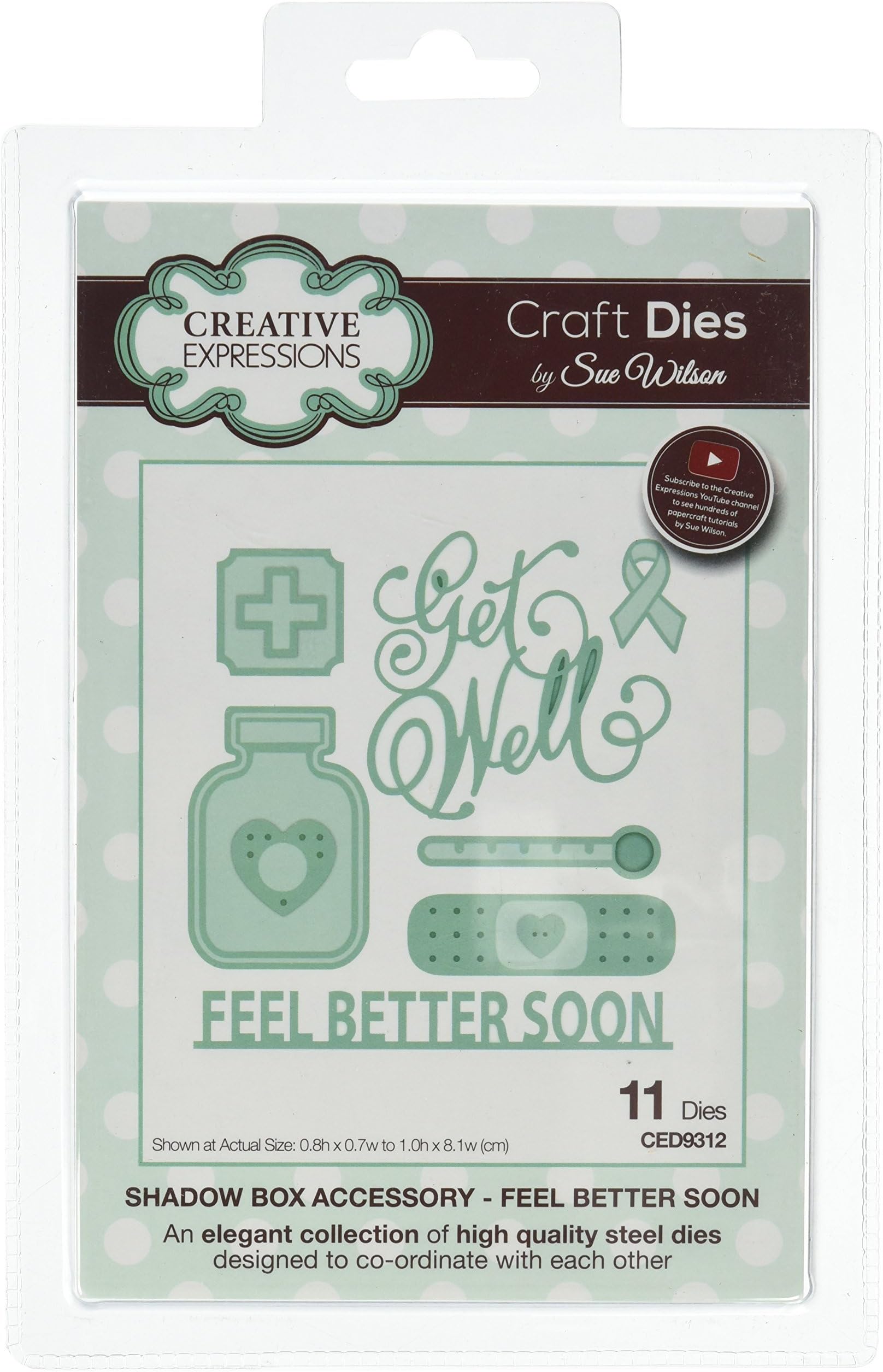 Sue WilsonShadow Boxes Collection-Feel Better Soon Set, Steel, Metal, Largest Die 8.01 x 1 cm