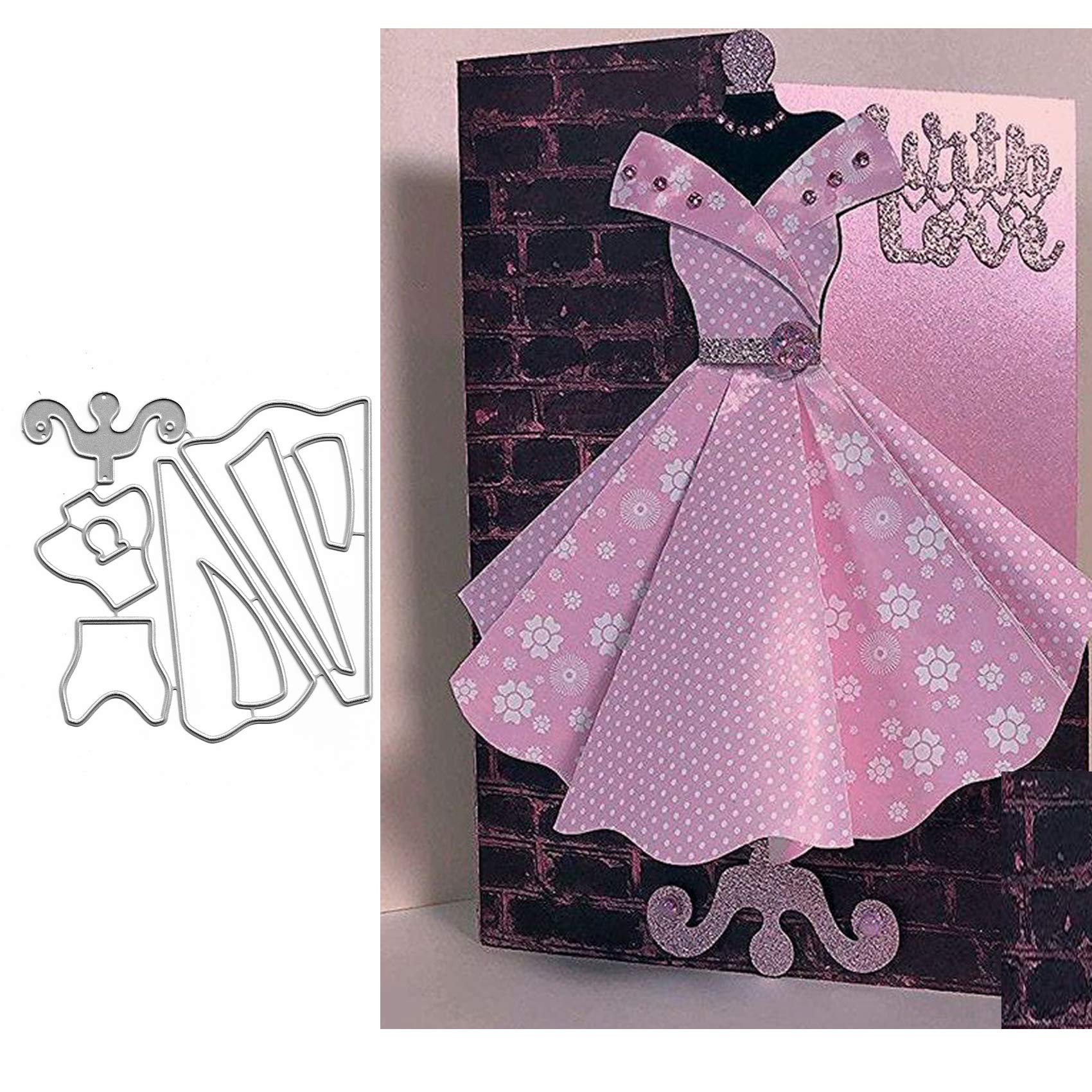 Princess Dress Metal Die Cuts,Women Girl Lady Party Dress Skirt Cutting Dies Cut Stencils for DIY Embossing Photo Decorative Paper Dies Scrapbooking Card Making