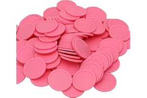 HAKITAROOM 35MM/1.37-inch Box of 120 Counting Coins for Poker Chips and Game Coins (Pink, 35MM/1.37-inch)
