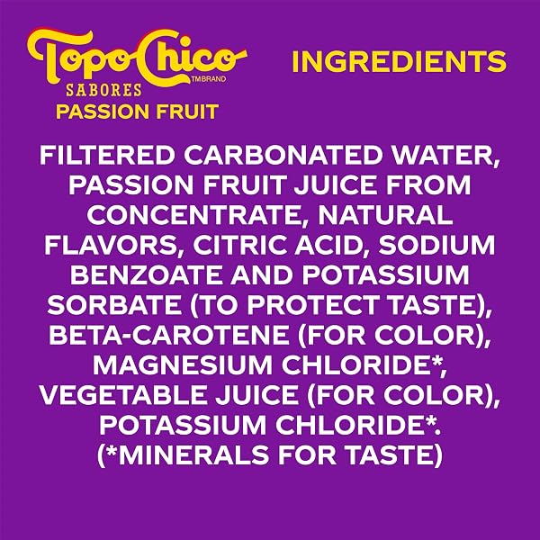 TOPO CHICO SABORES PASSIONFRUIT FLAVORED SPARKLING WATER, 12 FL OZ, 8 PACK