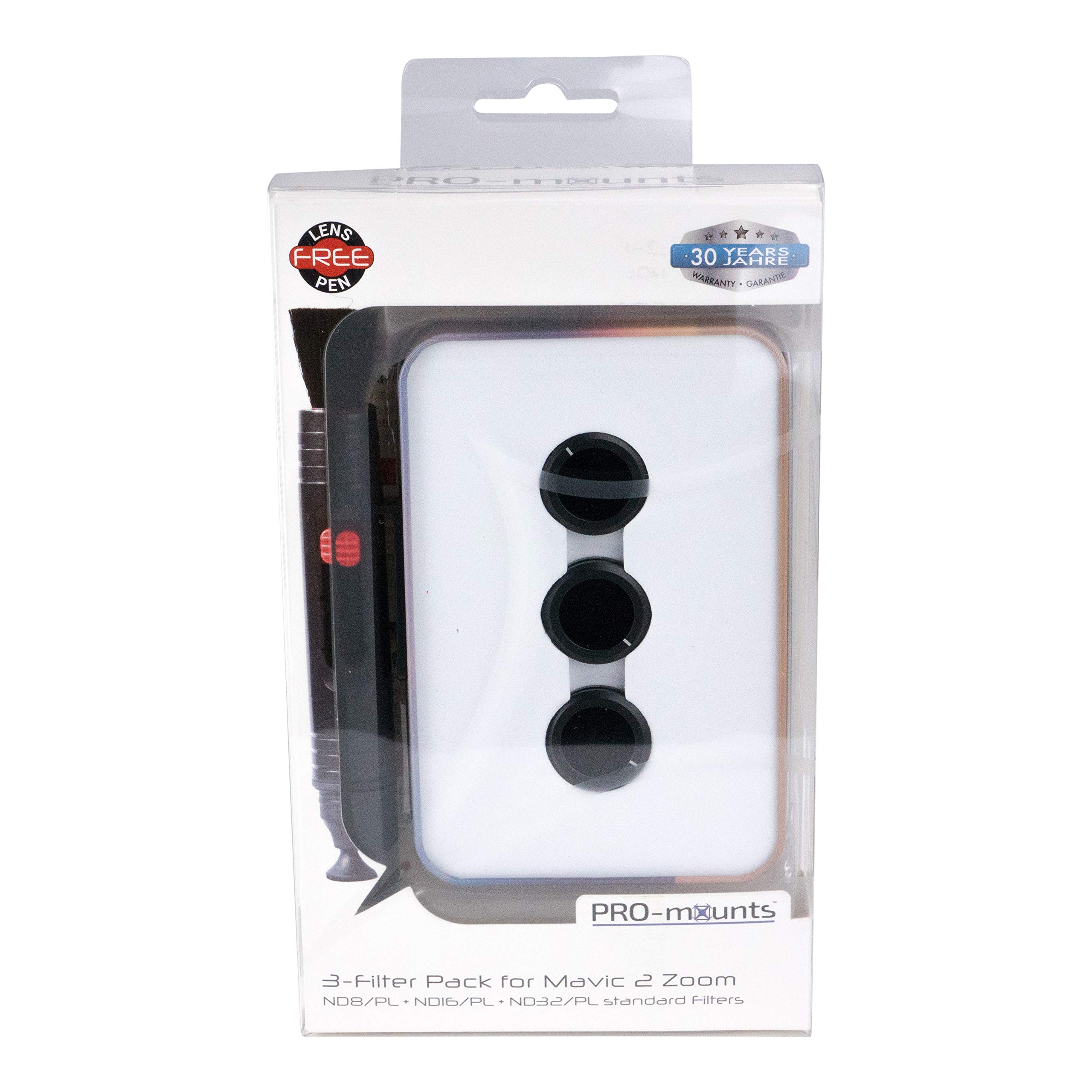 PRO-mounts 3 Filter Pack for Mavic 2 Zoom (ND8/PL + ND16/PL + ND32/PL Standard)