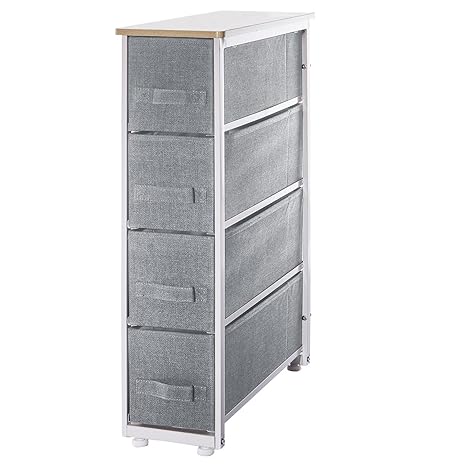 ID SPACE Stauraum Kommode mit 4 Schubladen - praktisches Design - Farbe : Meliertes Grau Taupe